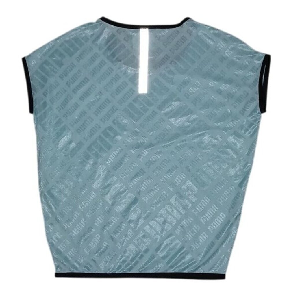 Puma Jacquard Tonal Logo Pastel Blue Oversized T-shirt - Picture 3 of 5